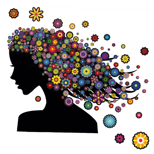 콜라주 꽃 스티커 596개 도안 5입