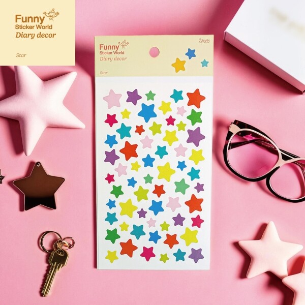 퍼니스티커 80-21 컬러별 아트지 다이어리데코 스티커