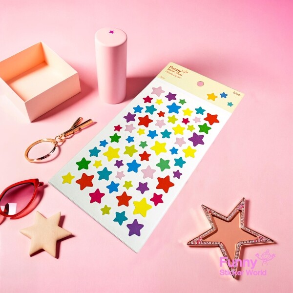 퍼니스티커 80-21 컬러별 아트지 다이어리데코 스티커