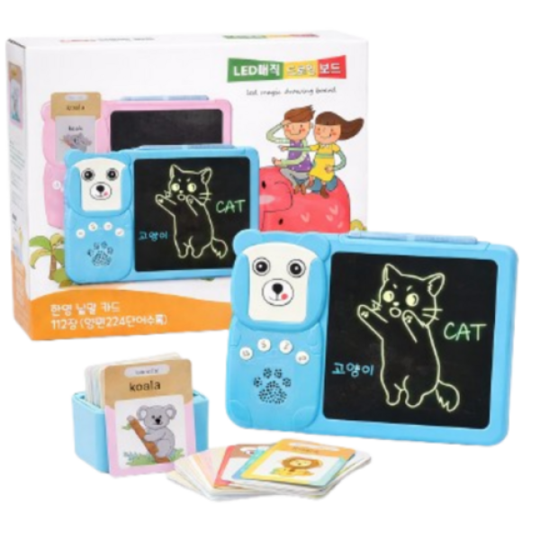 [★공동구매 04월27일 출고] 한영 낱말 학습기 LCD컬러 드로잉보드 블루