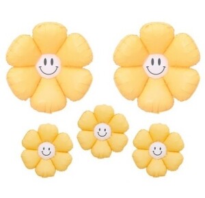 피앤비유니티 무광마카롱 스마일 데이지풍선 세트,  1세트 - 로켓배송