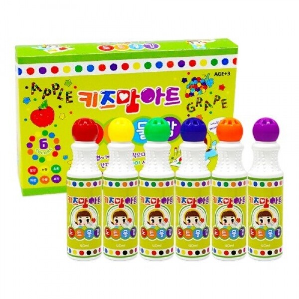 도트물감6색세트(레인보우)