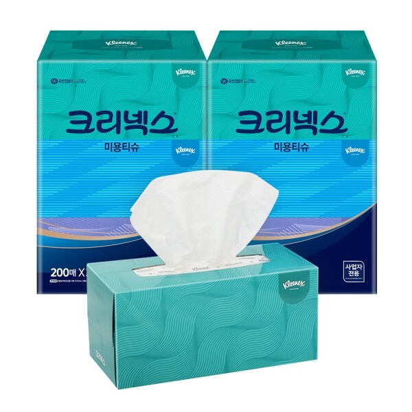 크리넥스 미용티슈 클래식 각티슈 200매X18각 휴지