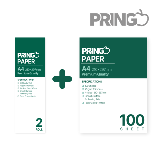 (New) 프링고 PRINGO 감열 프린터기 용지(시트,롤) 1+1 세트