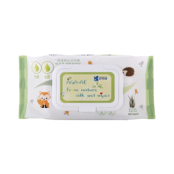 아가애 프롬 네이처 실크 물티슈 100매 10팩(수출용 스팩으로 출고됩니다)