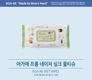 아가애 프롬 네이처 실크 물티슈 100매 10팩(수출용 스팩으로 출고됩니다)