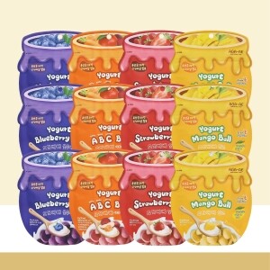 아가애 요거베베 요거트볼 요거트 동결건조 4종 12개 세트 (망고 3+ABC 3+딸기 3+블루베리 3)