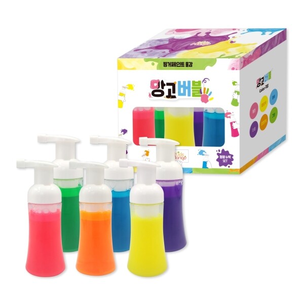 [키즈망고] 망고버블 거품물감 100ml 형광 6색 세트