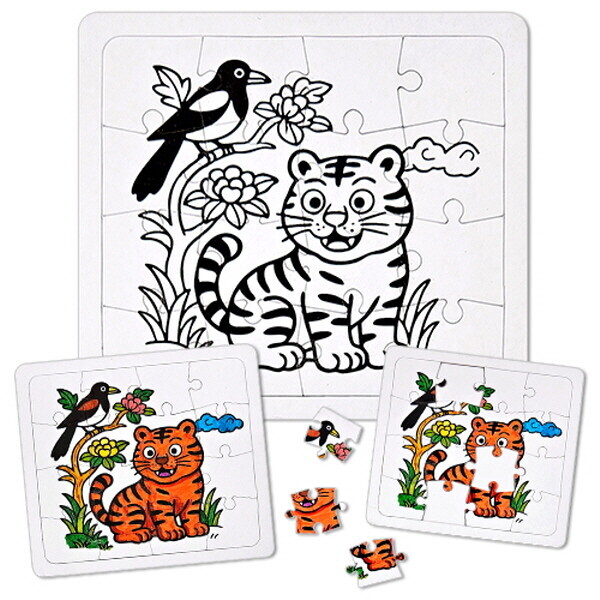 [만들기대장]퍼즐채색그림-까지호랑이