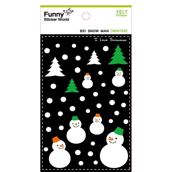 [겨울 놀이/만들기 기획전] 퍼니스티커 831 눈사람 펠트스티커