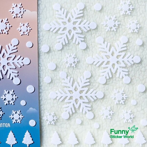 [겨울 놀이/만들기 기획전] 퍼니스티커 A4눈꽃 펠트 스티커