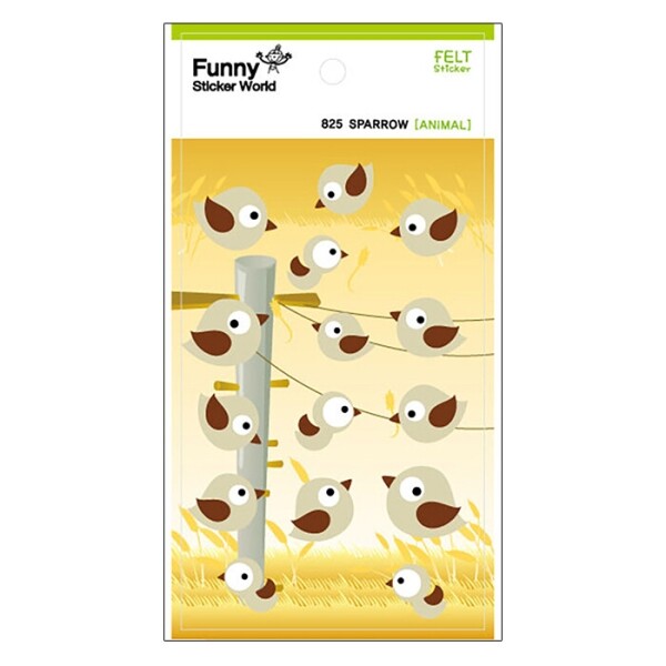 퍼니스티커 825 SPARROW 참새 펠트 스티커
