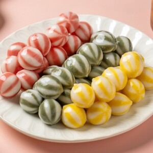 떡미당 쫀득한 멥쌀 참깨 3색 구슬꿀떡 500g(단호박, 쑥, 홍국)